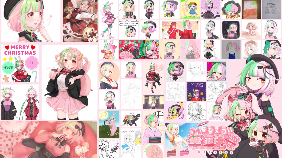 Vtuberのピンク髪が見たい ちょっと緑乱入してますけどもほぼほぼ