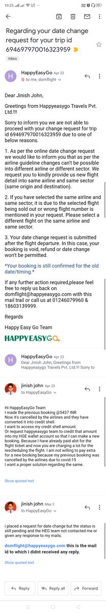 JinishJohn2's tweet photo. @happyeasygo Please check these attachments are solve this problem I am facing because as I have already informed you that I have book the flights https://t.co/roLwm1mA7G