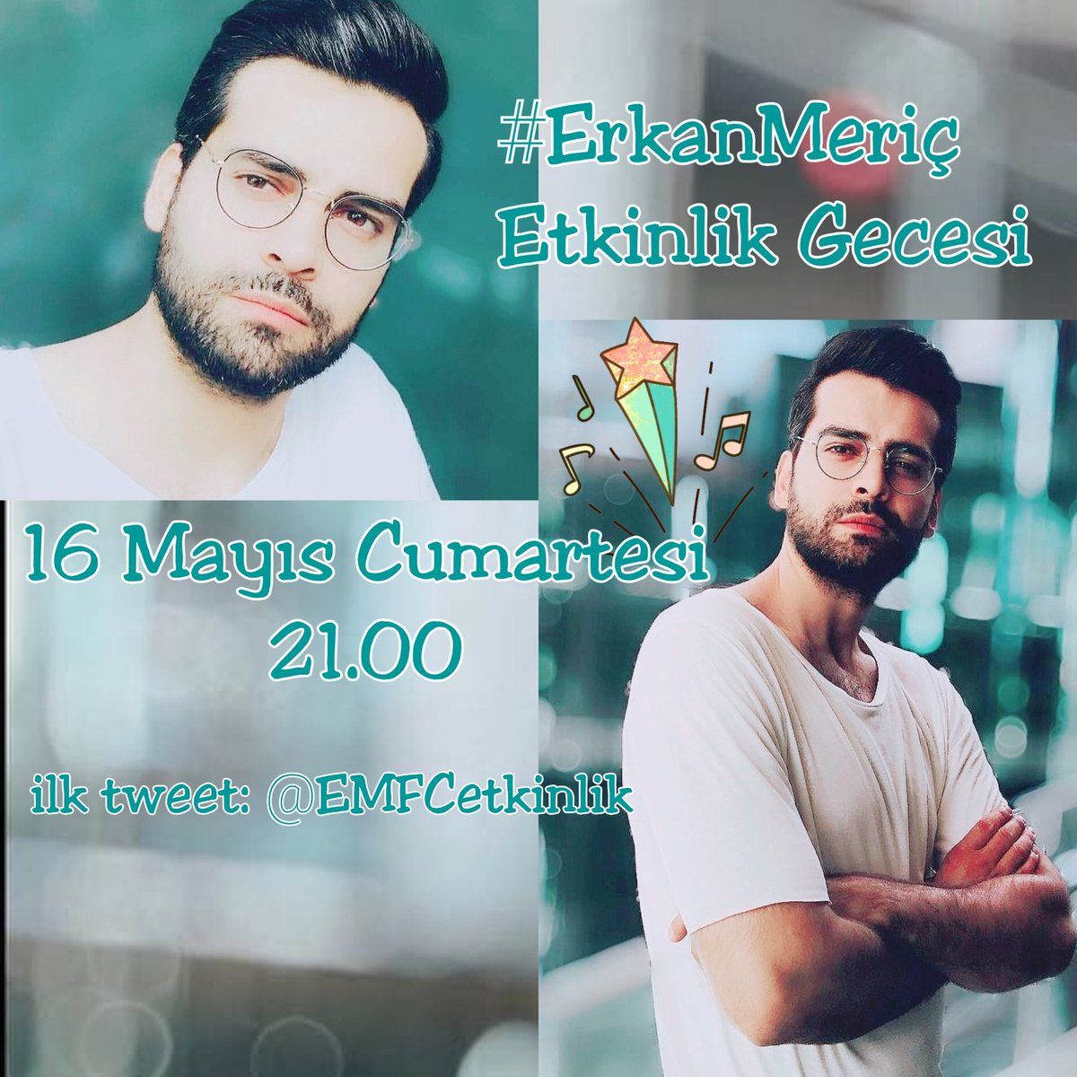 Günaydınlar 🐞🍀
Cumartesi Gecemize bekleriz EMFC 
#ErkanMeriç etkinliği 16 Mayıs Cumartesi 21.00 de