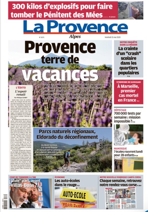 LaProvenceAlpes's tweet photo. #ALAUNE de LaProvence #Alpes 
Le 27 mai explosion #Penitents #lesMees 
Peu d’enfants attendus #ecole #manosque https://t.co/fw9A4jFIXF