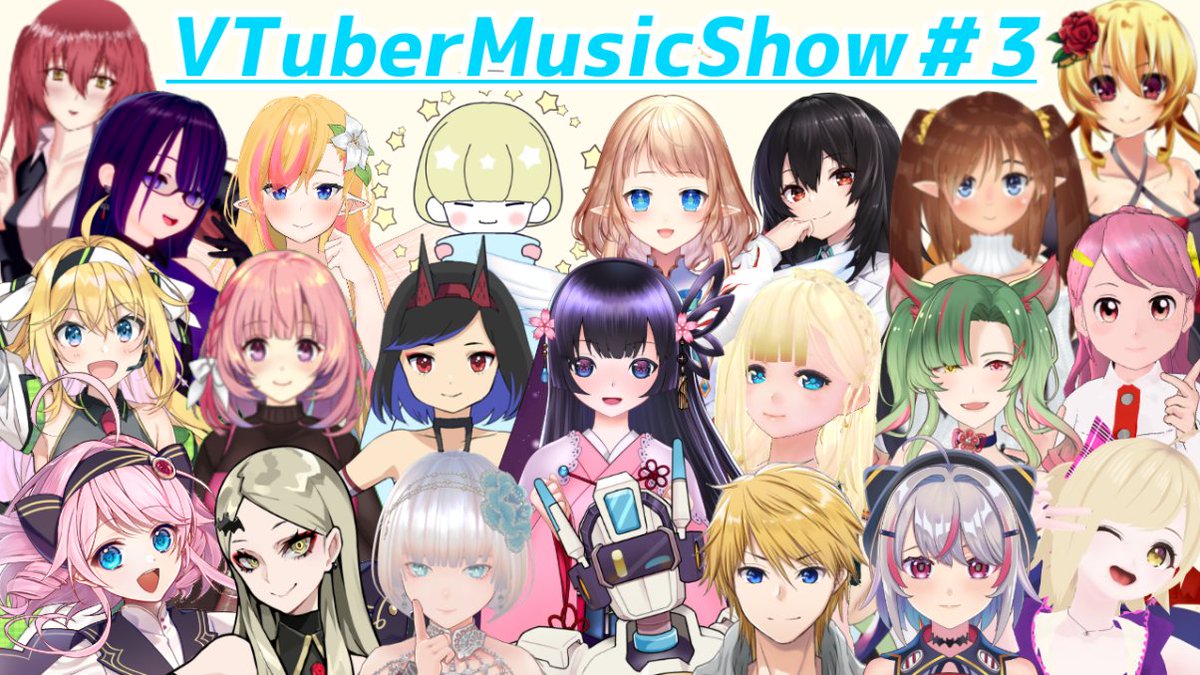 rottelia666's tweet photo. 改めまして、音楽企画第三弾！
『VTuber Music Show ♯3』は今日の22時開催です❤
今回も最高の音楽を提供いただきましたので、是非皆様ご覧くださいませー💕

#VMS3

https://t.co/hgyGRBiGqC
↑待機場所↑

↓参加者様↓ https://t.co/3UbSn4eXpo
