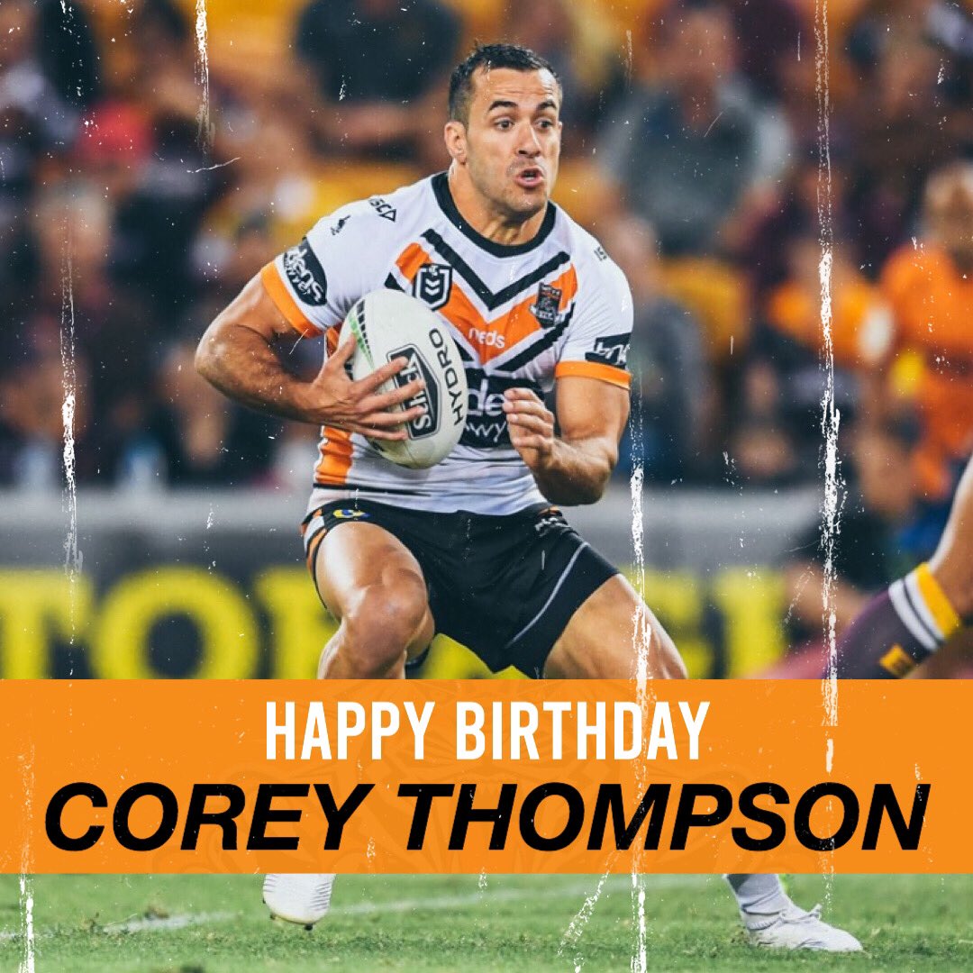EverythingWT's tweet photo. Happy Birthday to Corey Thompson who turns 30 years old today! ๐๐
-
Have a great day, @corey_thompson15! ๐
-
#OurJungle #EverythingWestsTigers #WestsTigers #CoreyThompson #NRL
๐ฌLeave your birthday wishes for Corey Thompson below! ๐ https://t.co/1B6FCER9gU