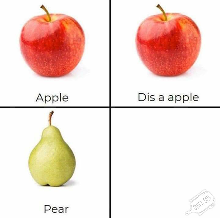 TheQuickEats's tweet photo. Apple #Pear #Disapear #Fruit #Fruitpic #Healthy #Quarantine #Corona #Lockdown #Doctor #COVID19 https://t.co/xqb7VxGrOs