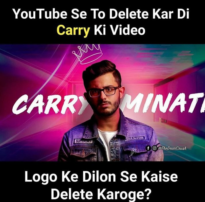 02Satyam's tweet photo. #justiceforcarry please guy's show your support for @CarryMinati 🙏 https://t.co/C23kC37MKp