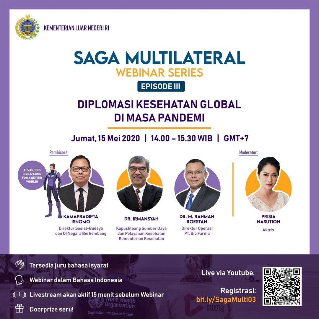 Sosbud_OINB's tweet photo. Sekedar mengingatkan 🙏
Yuk simak diskusi tentang Diplomasi Kesehatan Global di Masa Pandemi
Hari ini, pukul 14.00, hanya di https://t.co/AsF9P6djmn
Episode 3 SAGA Multilateral Webinar Series pada link
#SagaMultilateral #IniDiplomasi https://t.co/UzZNKaPz1Q