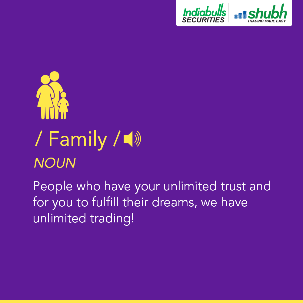 This International Family Day, you can be the one to fulfill all the dreams/wishes of the ones you love and trust the most. Enjoy unlimited trading only on Indiabulls Shubh.

#FamilyDay2020 #FamilyDay #internationaldayoffamilies #InternationalFamilyDay2020.