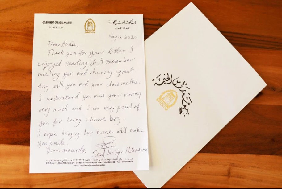 Jamess12316's tweet photo. Sheikh Saud bin Saqr Al Qasimi was touched by the letter and allowed Jessica back into the country https://t.co/9vHsAU1X1g