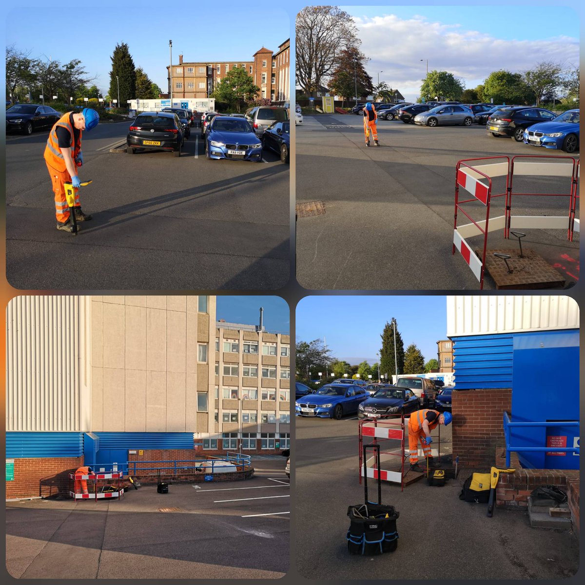 Whilst NHS staff are working hard, the hospitals & infrastructure are under pressure & need maintenance.

This week we have been undertaking essential #UndergroundUtilitiesSurvey at Doncaster Royal Infirmary. 
@DBH_NHSFT #NHSHeroes #UtilitiesSurvey #FacilitiesMgmt #WorldFMDay2020