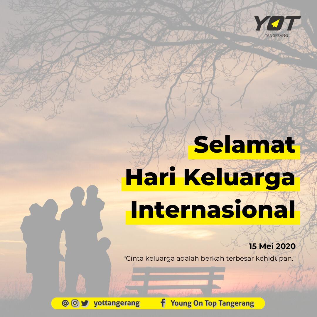 Teman boleh saja datang dan pergi, tapi keluarga akan selalu ada disisimu dan jadi tempatmu untuk kembali.Selamat hari keluarga Internasional, untuk seluruh keluarga Indonesia! ⁣Semoga damai dan sejahtera selalu menyertai keluargamu⁣
⁣#harikeluarga #yottangerang⁣

⁣