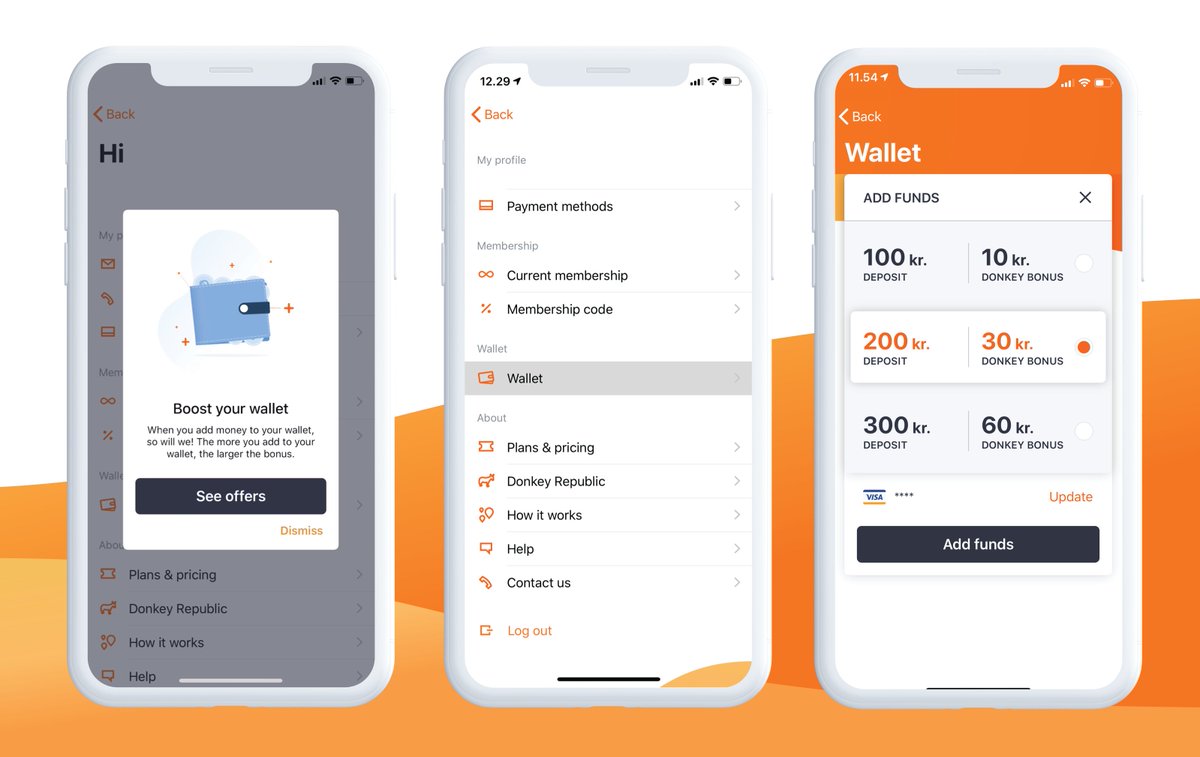✨ Introducing the Donkey Wallet ✨ We extended our JustRide and monthly membership offers with a Wallet option, so you can save some while riding a Donkey. Get more bang for your buck and ride cheaper. Top up your Wallet and we give you more credit for your money. #NewFeature