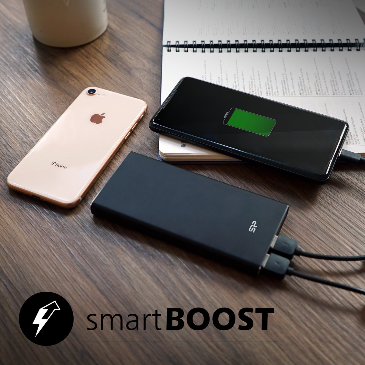 All of our new PD/QC3.0 power banks are equipped with our smartBOOST technology ⚙️, a dual-engine speed-enhancing technology that utilizes advanced high-speed ⚡ charging rates via Quick Charge (QC3.0) or Power Delivery (PD).