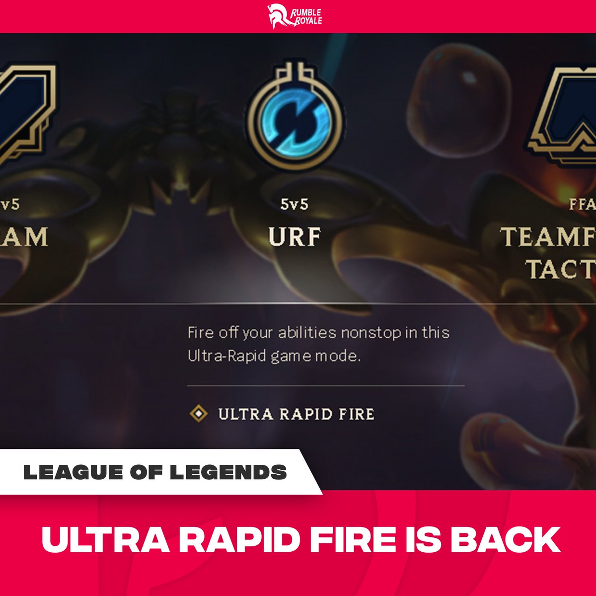 RumbleRoyalePH's tweet photo. NAGBABALIK ANG #URF! π―
(Kahit si ex walang comeback)
Oras na para mag #LeagueofLegends! β₯οΈ
I-tag na ang URF team mo! πͺπͺ
#LoL #RiotGames #UltraRapidFire https://t.co/mVpwq6jWzk