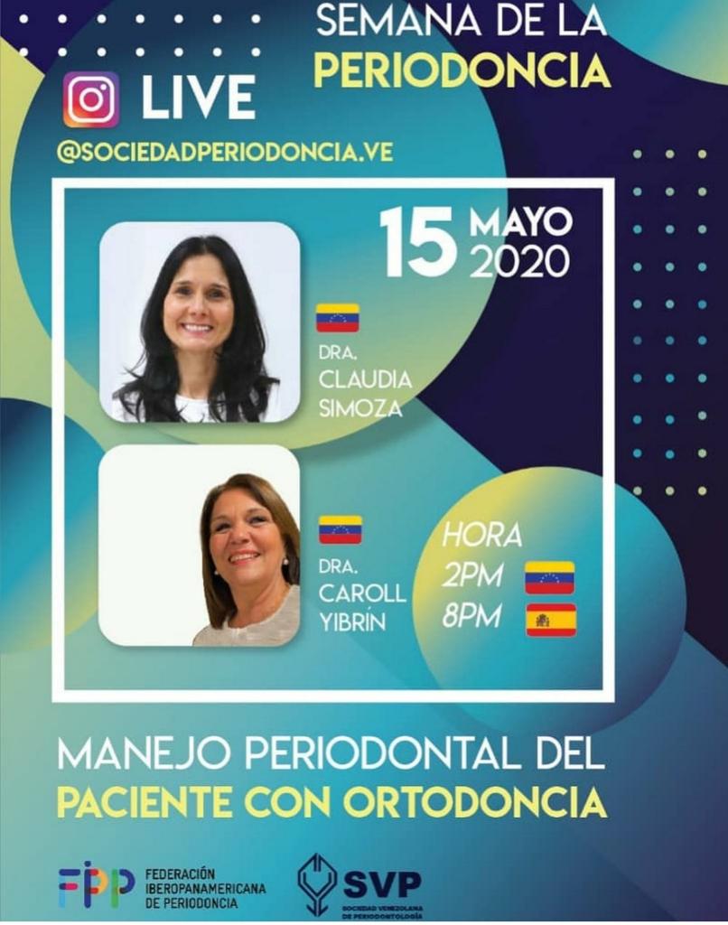 mvalisena's tweet photo. Hoy dos grandes de la Periodoncia en Venezuela: La Dra. Claudia Simosa acompañada de la Dra. Caroll Gibrin. En vivo. Caracas 2 pm.- Madrid 20:00 horas. Los esperamos. https://t.co/GjhxXNsYqd