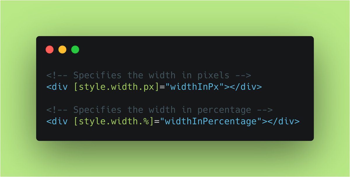 As part of your Angular style bindings you can directly specify a unit *inline*. No need for complicated binding expressions with use object literals or string concatenation 🔥
