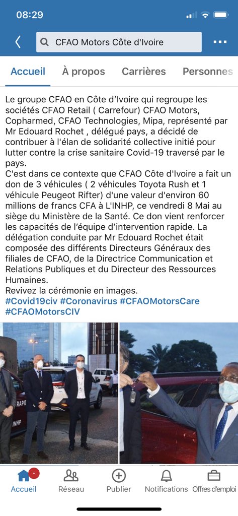 <a href="/CFAOmotorsCI/">CFAO Motors CI</a> engagé aux côtés des autorités ivoiriennes pour lutter contre la #Covid-19.
<a href="/CFAOGroup/">CFAO Group</a>