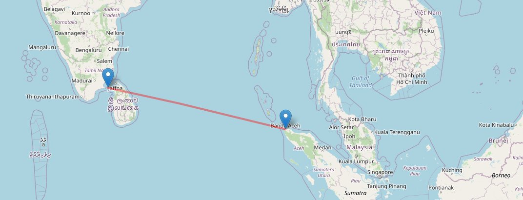 What about Sri Lanka? From north to south, it's 270 miles. From east to west, 150 miles.Contrast that to the "bridge" in Valmiki's Ramayana, which is supposedly longer than the island of Sri Lanka itself!Was Ravan's Lanka in the Andamans or somewhere near Indonesia?