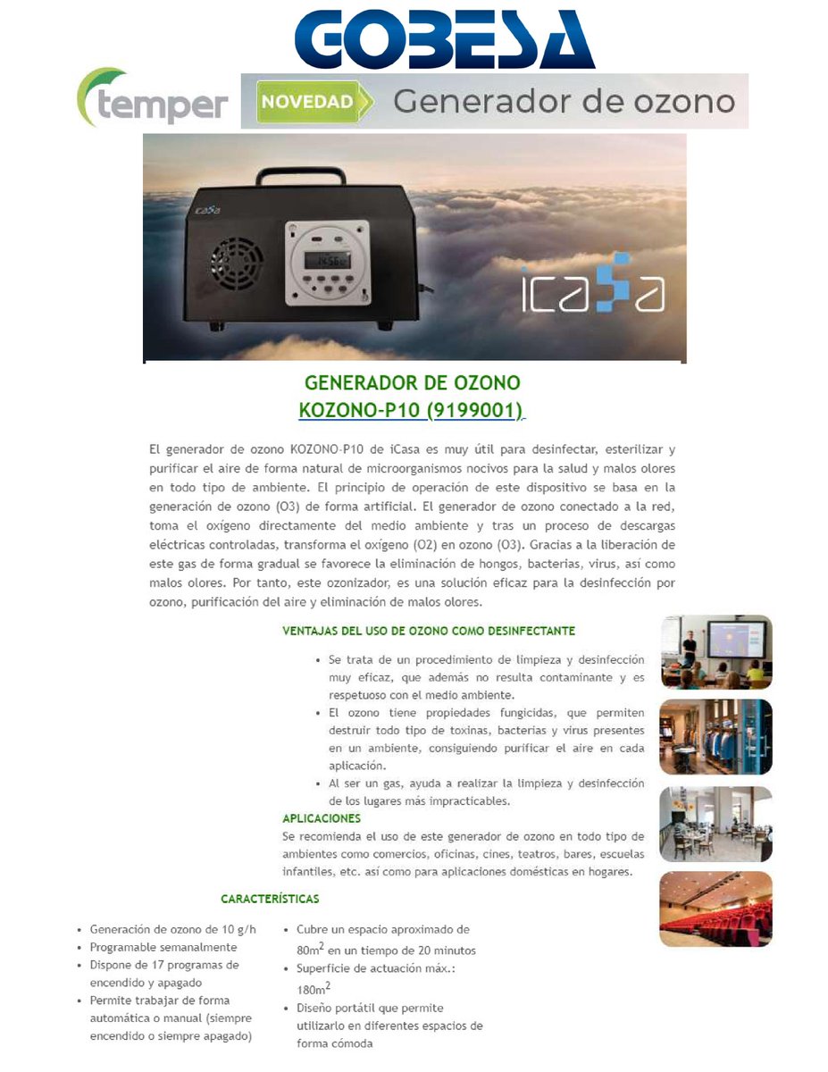 Dispositivo generador de ozono para desinfectar, esterilizar y purificar el aire de forma natural. Toda ayuda es poca contra el #covid-19