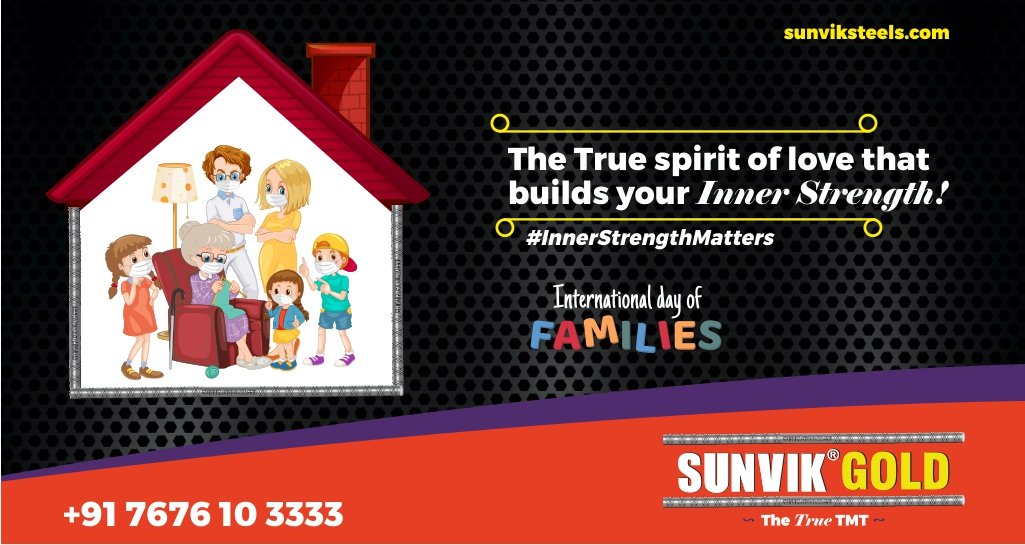 Sunvik_Steels's tweet photo. The true spirit of love that builds your Inner Strength!
International Day of FAMILIES👨👩👧👦
#innerstrength #innerdtrengthmatters #family #InternationalDayofFamilies #familytime #familyfun #familyfirst #TogetherAtHome #HealthyAtHome #stayhome #sunvik #sunviksteel #sunvikgold #truetmt https://t.co/hvfyoc1zl2