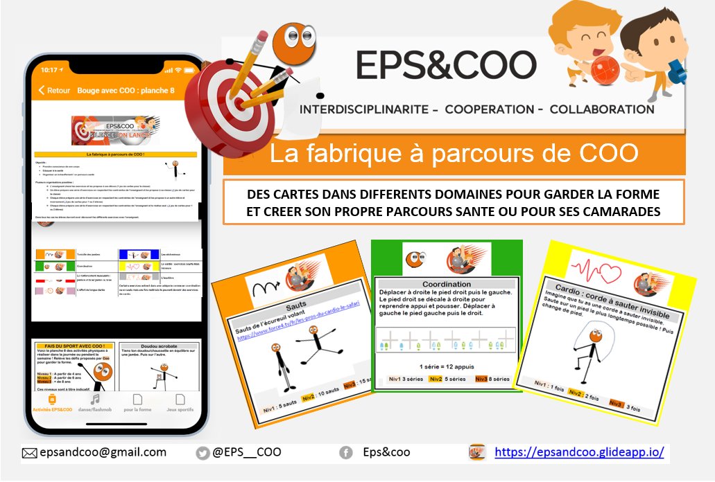 EPS__COO's tweet photo. COO est heureux de te présenter sa fabrique à parcours pour préparer ton parcours santé à la maison ou à l'école!

Pour le télécharger, c'est ici https://t.co/5uPI6Q5Bmc 

Les défis proposés par vos élèves seront ajoutés et publiés avec leur nom! Proposez-leur de nous aider! https://t.co/Cdabe7qnDd