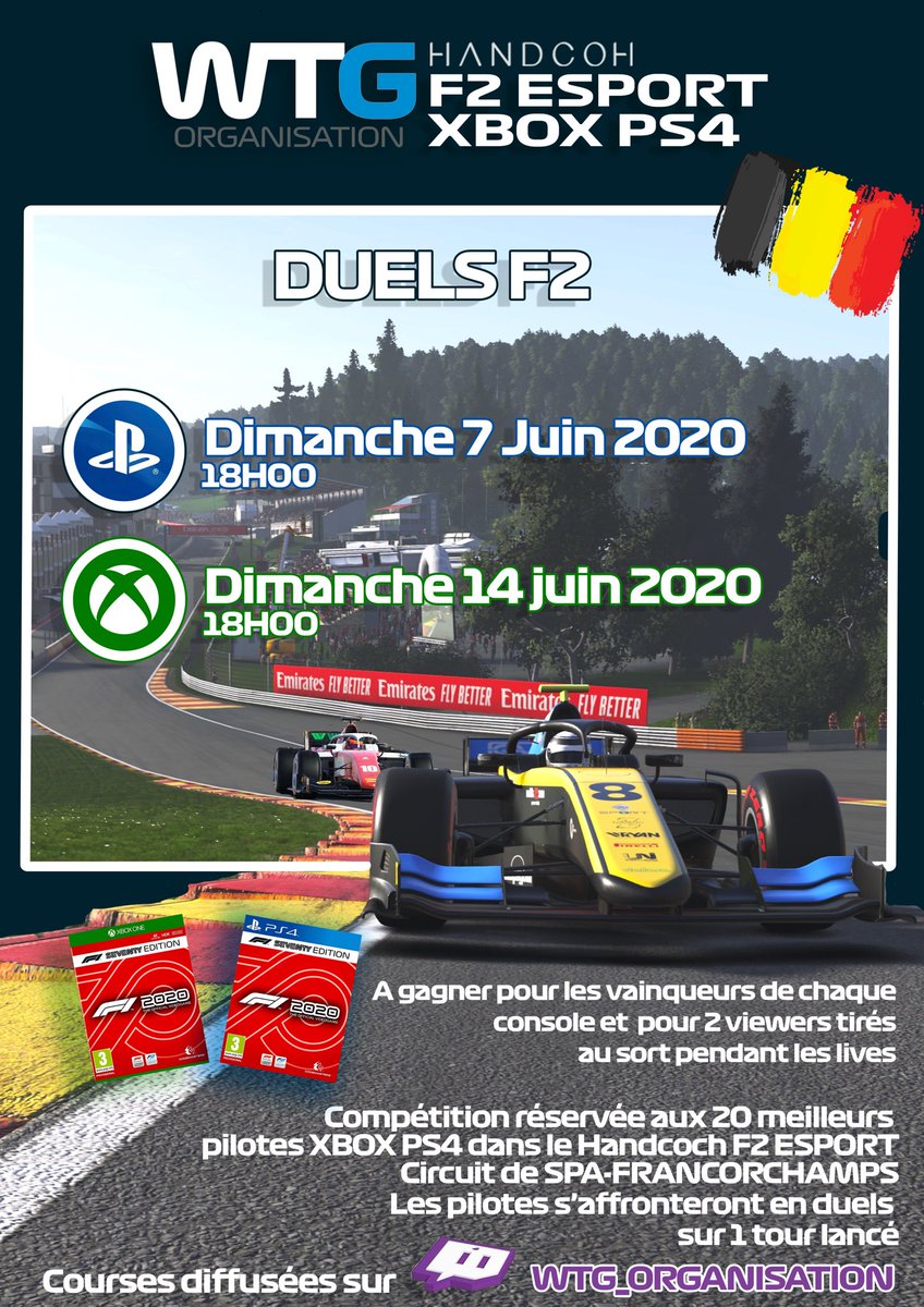 OrganisationWtg's tweet photo. Véritables épreuves dans la sélection des pilotes pour la Handcoh F2 Esport , les « Duels » arrivent bientôt @XRTracingteam @VDbyTX3 @Team_FcT @enosiagaming https://t.co/h6g0JDzJnL #Simracing #f12019 #f2fia https://t.co/gGW04LRXL2