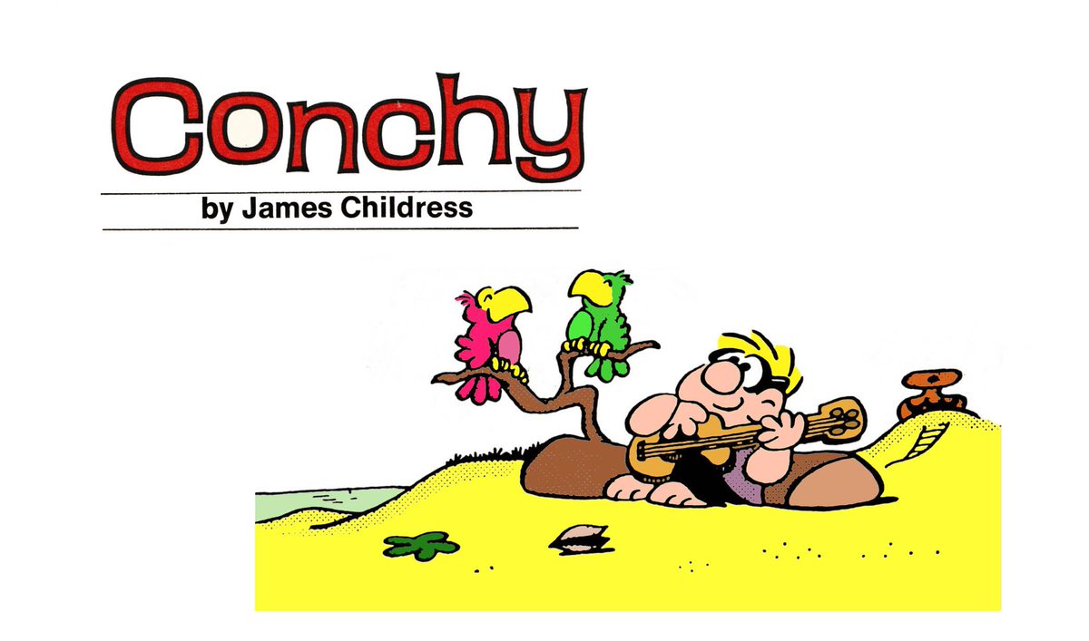 PeteDoree's tweet photo. One of my favourite 1970's comic strips is the long-lost #Conchy, about a group of characters who've left society behind to live on an island. It's gently philosophical and might be the break we need now. Let's join Conchy on the beach... https://t.co/EeEGeUaTrK