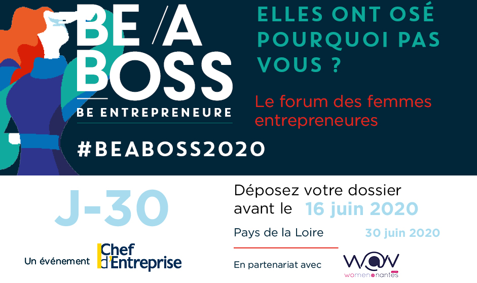 J-30 pour déposer votre candidature  pour participer à Beaboss 2020 sur bit.ly/36d2EbH (limite: 16 juin)
 
🗓️ RDV le 30 juin 
📍Le Palace à Nantes, ou en ligne selon les autorisations du moment
--> Programme et inscription sur : bit.ly/2RfHx3U
 
#Beaboss_2020