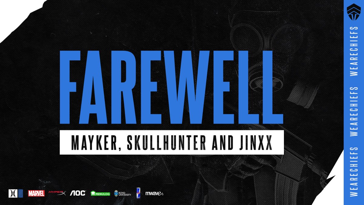 The Chiefs (@chiefsesc) on Twitter photo It's a hard day as the long #teamteam roster run comes to an end ๐ฏ๏ธ Farewell @JinxxCSGO, @MaykerCSGO, & <a href="/SkullhunterCS/">Jordan Newland</a> from Chiefs CSGO.
>> chiefsesc.com/farewell-jinxxโฆ It's a hard day as the long #teamteam roster run comes to an end ๐ฏ๏ธ Farewell @JinxxCSGO, @MaykerCSGO, & <a href="/SkullhunterCS/">Jordan Newland</a> from Chiefs CSGO.
>> chiefsesc.com/farewell-jinxxโฆ