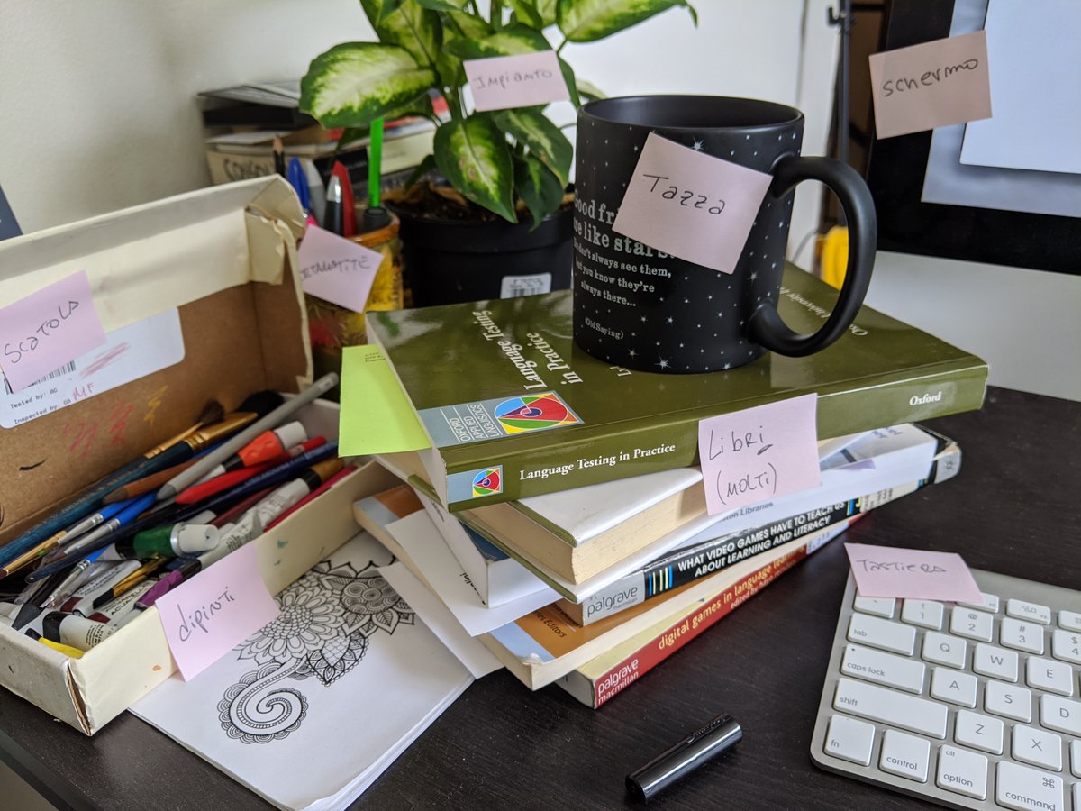 CASLS_NFLRC's tweet photo. Day 13 of 30 day challenge! Label 25 things in your house with sticky notes! Here is an example in Italian!
#casls @casls30 #ilovecasls #languages #languagelearning #languageteaching #LanguageConnects #languageOnLine #onlineeducation #learning https://t.co/oogG5YMUox