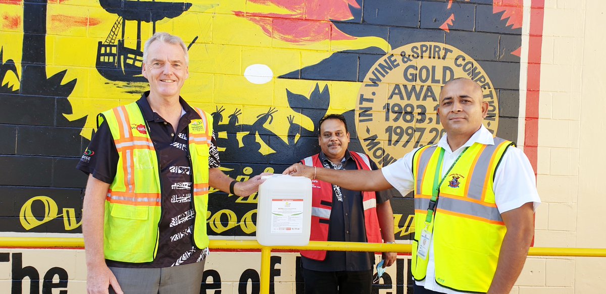 MikeSpencerFiji's tweet photo. Great Meeting Lautoka City Council Health Inspector, Shalend Singh this morning.We are happy to donate 10 Litres of hand sanitiser for the dispensers at the council office, market, bus stand and sugar city mall.
#TogetherWeCan #paradisebeveragesfiji https://t.co/hFculx1jRs