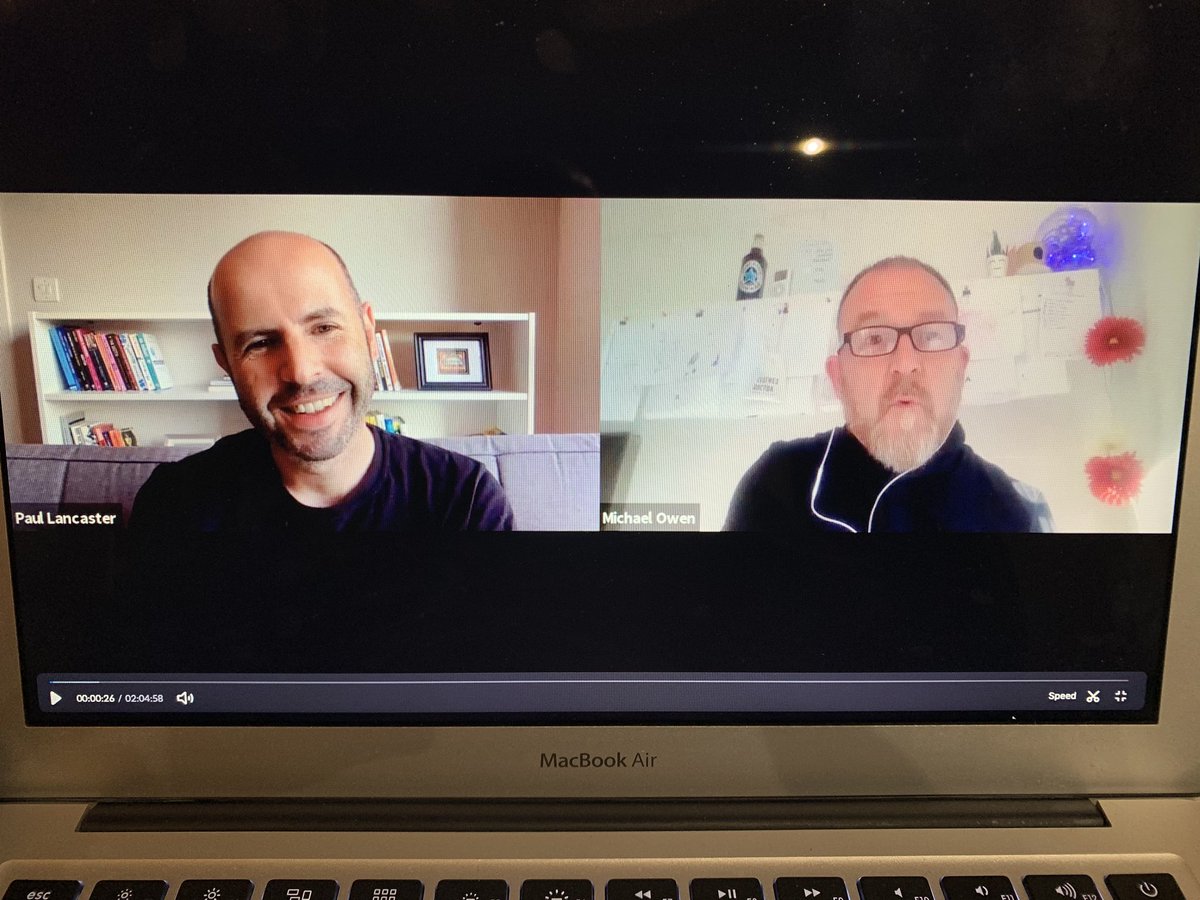 Proper bromance ⬇️😍

Me &amp; Michael Owen (<a href="/hello_mychael/">Mychael Owen</a> / <a href="/being50odd/">Being 50odd</a> / <a href="/alwayswearred/">Always Wear Red</a>) pre-recording an epic 2hr video conversation on ‘Why, When &amp; How to Pivot in Business (or in Life)’ for Day 5 (‘Keep Going or Pivot?’) of #NewcastleStartupWeek ONLINE (18-22 May) next week!