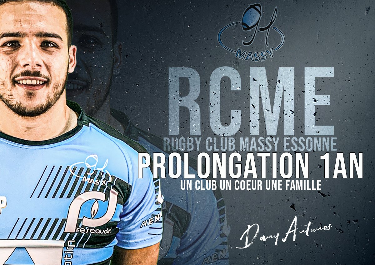 🅟🅡🅞🅛🅞🅝🅖🅐🅣🅘🅞🅝
Nous sommes heureux de vous annoncer que 𝓓𝓪𝓷𝔂 𝓐𝓷𝓽𝓾𝓷𝓮𝓼 Prolonge son contrat de un an avec le RUGBY CLUB MASSY ESSONNE
🔵⚫️