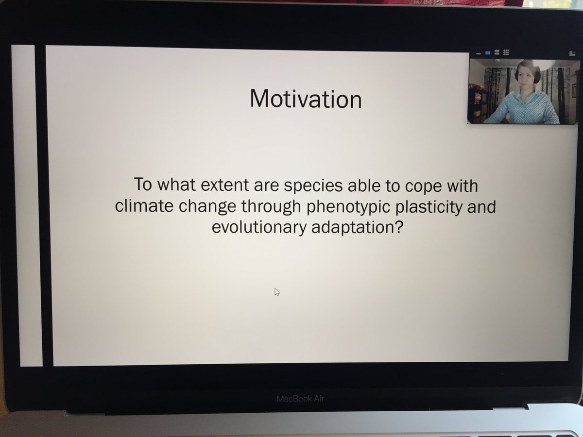 RECecochange's tweet photo. In today's REC seminar, @MariaHallfors presents her postdoc project where she'll answer an important question. #ClimateChange #evolutionaryAdaptation https://t.co/9ucnzAmZgw
