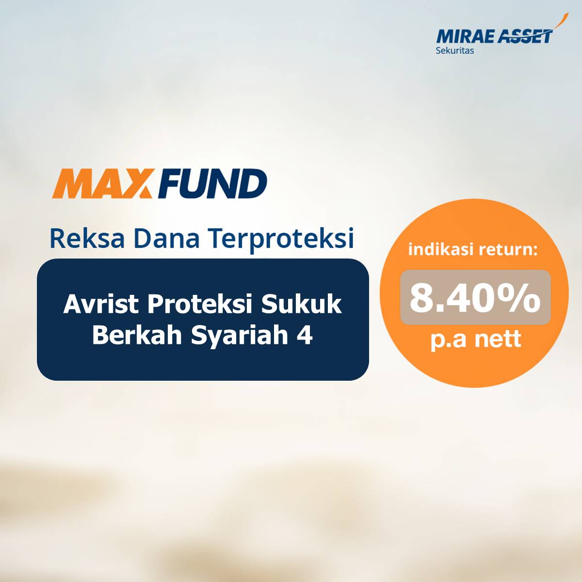 maxfund_id's tweet photo. Reksa Dana Terproteksi! 'Avrist Proteksi Sukuk Berkah Syariah 4' https://t.co/ugXstAdsEA