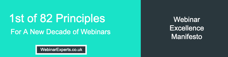 WebinarExp's tweet photo. Principle 1/82 of the Webinar Excellence Manifesto: [Webinar Vision] Understand the true potential of webinars. Read the full Manifesto at https://t.co/mlMuhBRVdi #webinars #webinarexcellence #webinarexperts https://t.co/t0KA561zyu