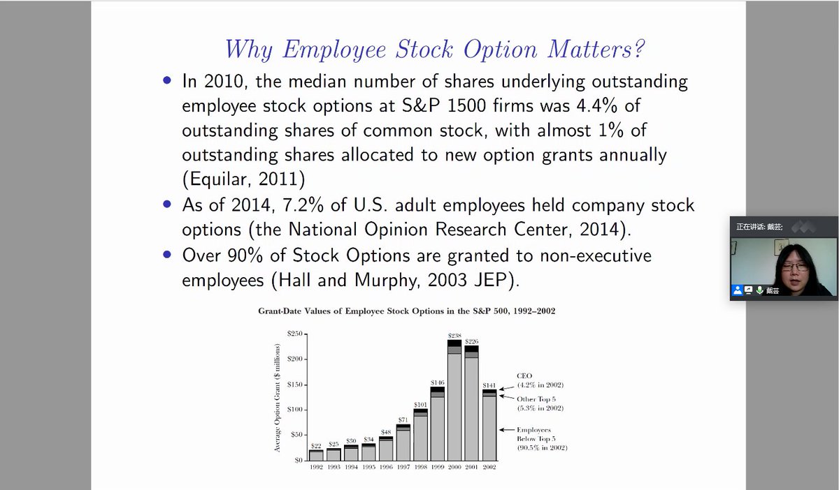IESR_Jinan's tweet photo. IESR #webinar | Yun Dai from Lingnan (University) College, Sun Yat-sen University discusses Employee Mobility Restrictions and Non-executive Employee Stock Options. https://t.co/OXAZG4rBxz #EconTwitter #EconWebinar https://t.co/MXAlTHiN1H