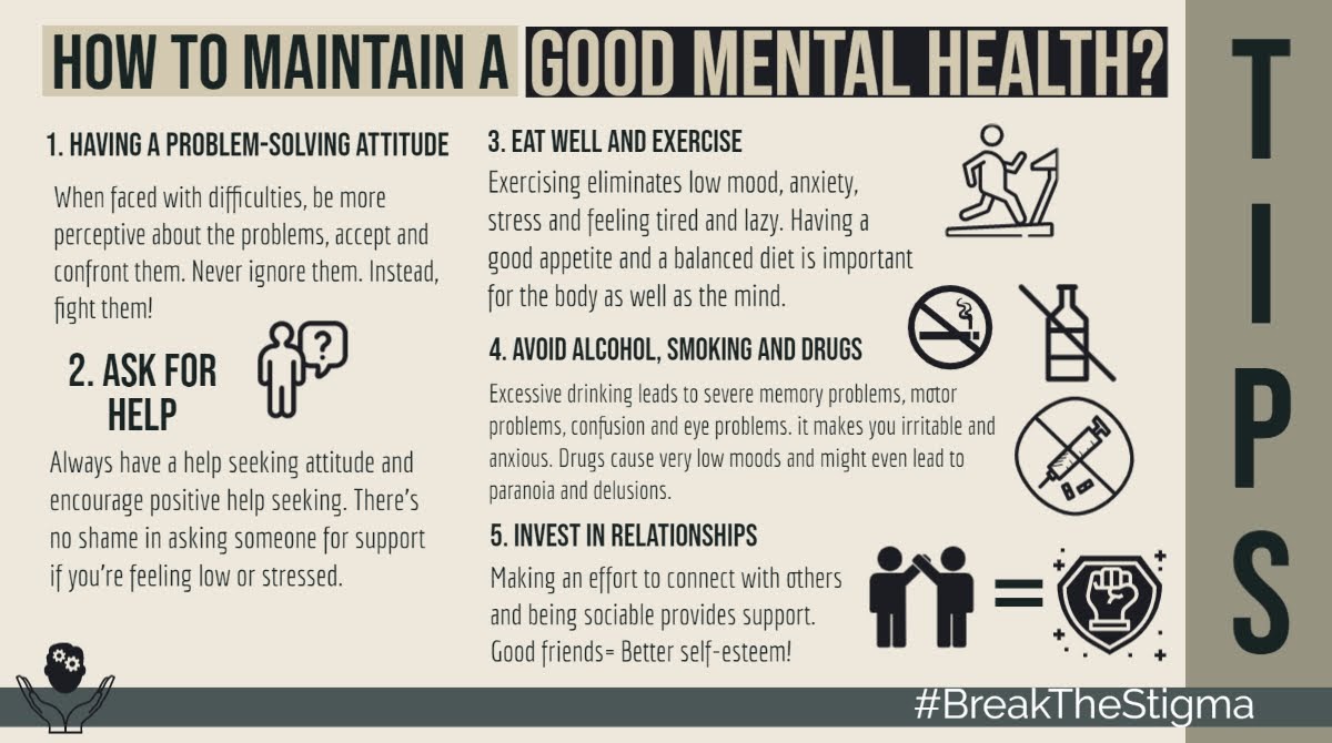 journal_mind's tweet photo. Here's how you can keep your mind healthy. Remember to get enough sleep too! 
#BreakTheStigma  #MentalHealthAwarenessMonth #mentalhealth #summerinternship @dr_samirparikh https://t.co/9IPQWDRn3w