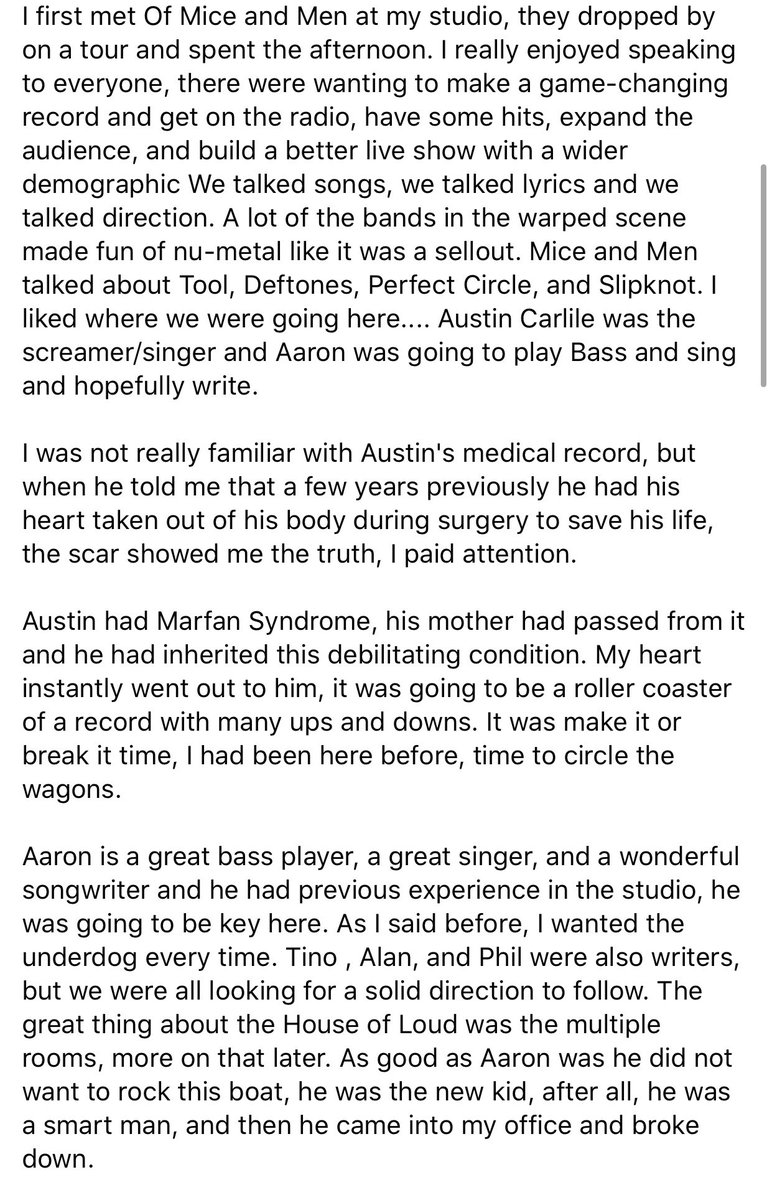 mikeyv_ROTB's tweet photo. A long, yet totally AMAZING story of @OMandM a great read I came across. Does this bring you guys any memories ? @aaronpauley @austincarlile @AlanAshby @philipmanansala @youngfuego #restoringforce #ofmiceandmen https://t.co/Oel8Eh8XdI