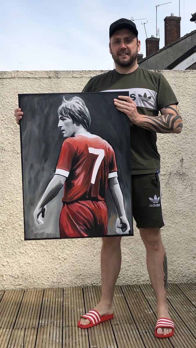 My finished painting of @kennethdalglish it’s all yours if you want it Kenny? Or you could sign it and auction it off and whatever you raise donate to the NHS. Have a good day everyone 👍🏼🎨 #kennydalglish #kingkenny #lfc #Liverpoolfc #painting #art #acrylic #canvas #liverpool