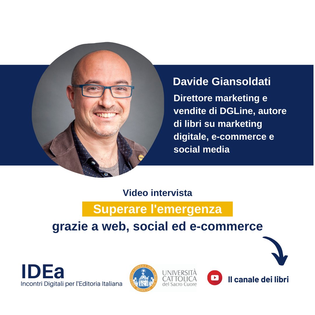 editoriaUnicatt's tweet photo. Ogni venerdì su #IDEa, online le videointerviste degli studenti del #MasterBooktelling. Quali opportunità web, #socialmedia e #ecommerce possono offrire agli editori e ai librai?
📹Chiara Bardellotto intervista @davidegs di @dgline 👉 https://t.co/Mbn7gmAZX3
#editoria https://t.co/GDNyfGeNMa