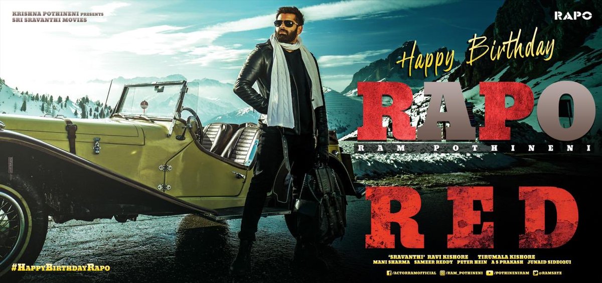 cinemarangam's tweet photo. Much Awaited Thriller #RedtheFilm Team wishes Energetic Star @ramsayz a very Happy Birthday ❤

#HappyBirthdayRAPO 

@Malvika_Sharma_ @Actor_Amritha @Nivetha_Tweets #SravanthiRaviKishore #TirumalaKishore #Manisharma @SravanthiMovies @shobimaster @AlwaysJani 
⁦@LahariMusic⁩ https://t.co/X2Mt06vDHK