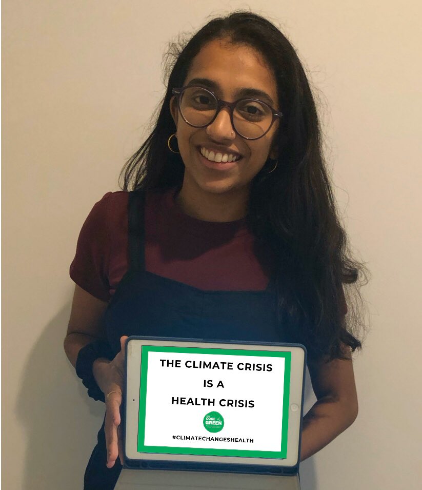 RaviinaVijay's tweet photo. I’m rallying from home for a healthier climate future, what a unique AMSA Code Green Project in these times @yourAMSA  @AmsaCode #climatechangeshealth https://t.co/0jgrw17TVl