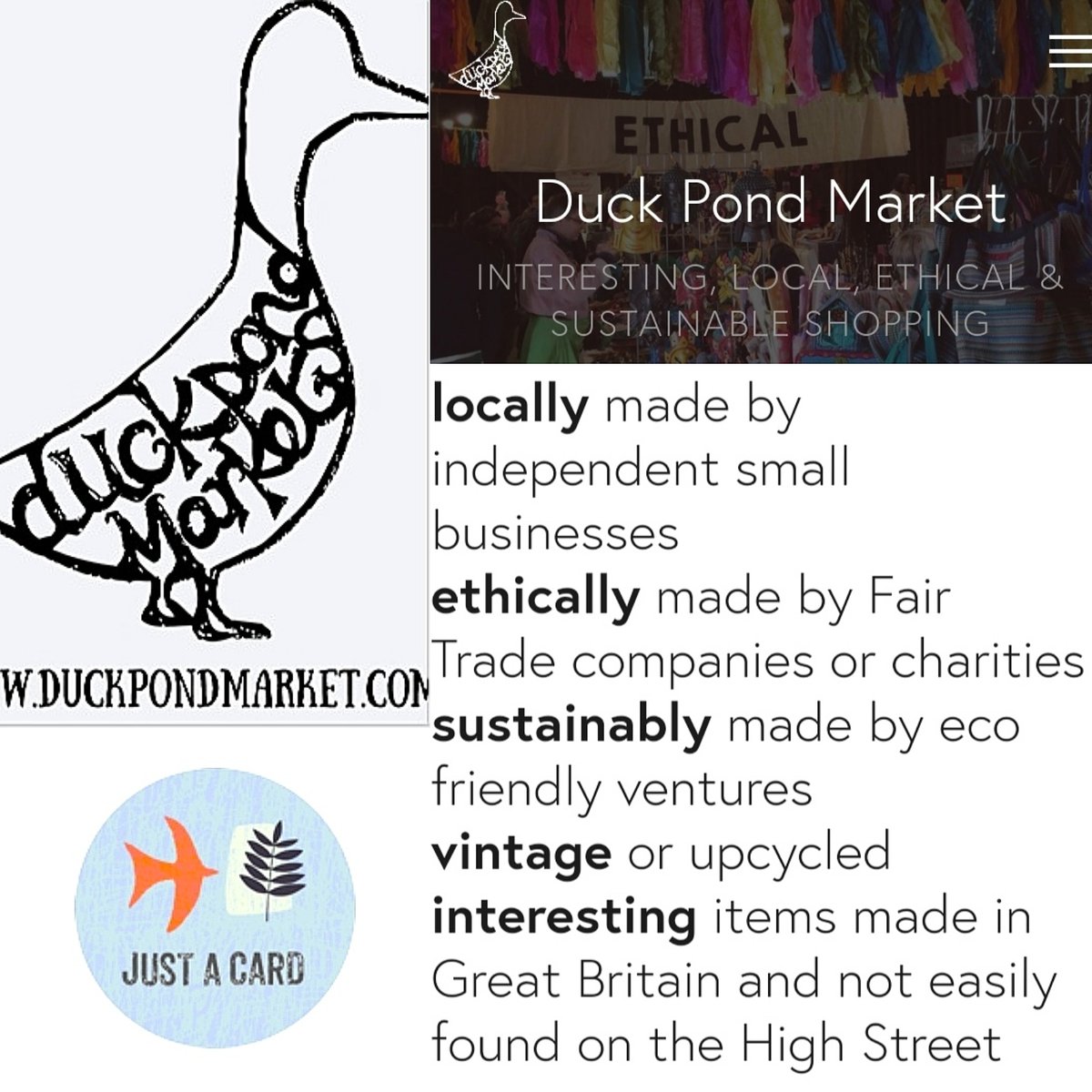 My #onlineartclasses are #advertised on the wonderful @duckpondmarket website among other #smallbusinesses specialising in sustainably made #ethicalproducts & services. They are also part of the great @Justacard1 campaign! Website: duckpondmarket.com  #supportsmallbusinesses