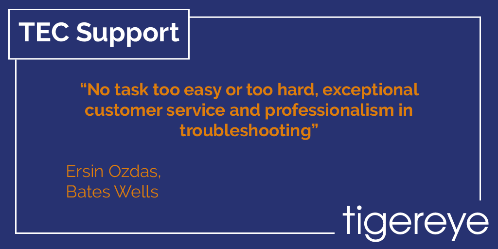 Tiger_Eye_UK's tweet photo. #FeedbackFriday | Thanks to @BatesWellsTweet for sharing your fantastic feedback for our TEC Support team. 

🐯 We're happy to help! https://t.co/nKRQr8zfcg