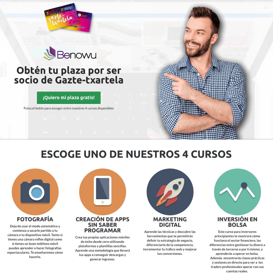 omijmendi's tweet photo. Eres de los que está aprovechando el confinamiento para aprender? Pues tenemos una buena noticia por que gracias a @BenowuCom y #GazteTxartela puede acceder a plazas en #cursos #online gratuitas muy interesantes!! https://t.co/REbroamGbQ