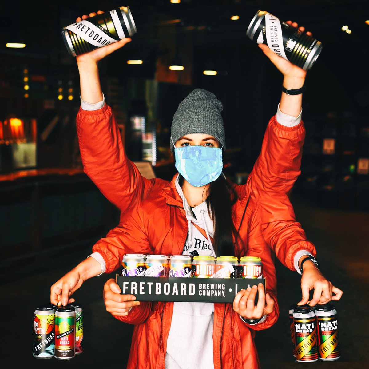 FretboardBrewCo's tweet photo. Bored at home with nothing new? 🤔 Now's a great time to grow those 4 extra arms you've been ignoring the last few years! A great opportunity to confuse your dog, stress out your adult children, or carryout way more Fretboard beer! Open Fri &amp; Sat: Noon - 7PM •I•I• #cincybrau https://t.co/KwleIwDBsM