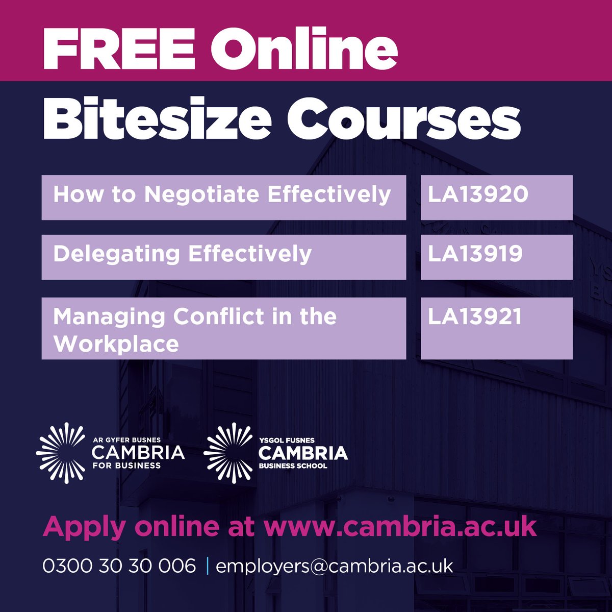 BusinessCambria's tweet photo. #LearningatWorkWeek may be postponed but we will be celebrating Online Learning at Work Week next week. We are offering FREE webinars next Monday, Wednesday and Friday! Follow the link for further info and to enrol - https://t.co/fpJ1F5XRSV
@LAWWeekWire #OnlineLearningatWorkWeek https://t.co/LGLeskIUbH