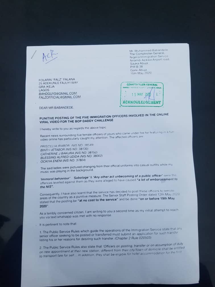 falzthebahdguy's tweet photo. Hi @nigimmigration I have sent a letter to the Comptroller-General of the NIS concerning the #Immigration5 Please treat as urgent cc @babandedemb https://t.co/4INj59h9vT