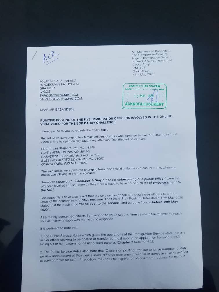 Hi @nigimmigration I have sent a letter to the Comptroller-General of the NIS concerning the #Immigration5 Please treat as urgent cc @babandedemb