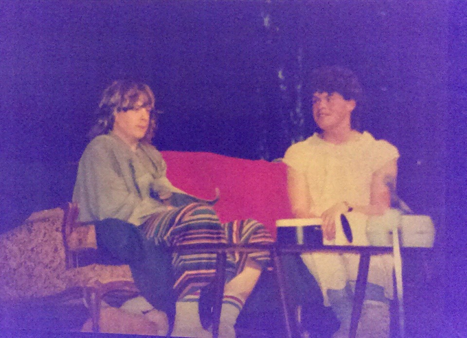 Stephen_Coombs's tweet photo. @sjmorningshow @KrissyHolmes @ramraajh @CBCNL Here's a few "hairier" snaps of my first 'Hosting Gig!' From our 1991 BHS #BeaconsfieldHighSchool Safe Grade Variety show! Myself and Mieka (Dillon) Chobotar and Regan Crocker and I doing our best Friday Night Girls @marywalsh11 & @cathyjones homage #CODCO https://t.co/dOn9MmXl5Y