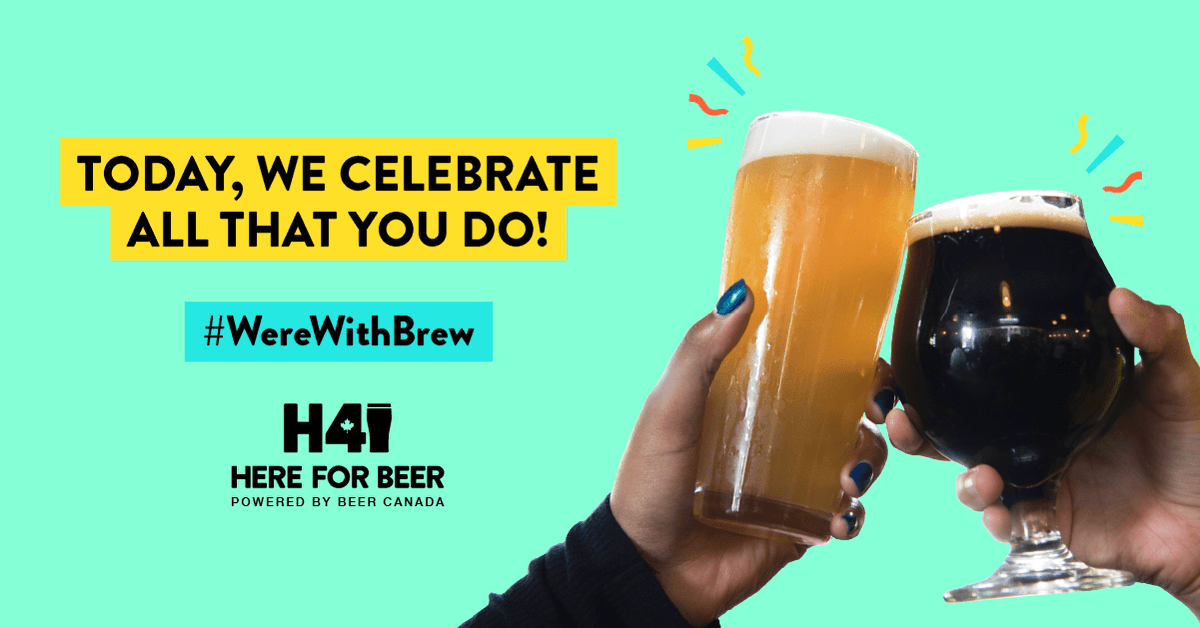 BeerCanada's tweet photo. Join us TODAY as we toast, prost and sΓ‘inte a virtual "cheers!" to Canada's amazing breweries! Let us know what you're sipping on at home using #WereWithBrew π» https://t.co/bSACWWpdUq